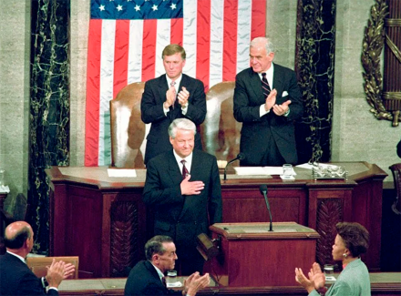 Борис Ельцин в Конгрессе США в 1992 году